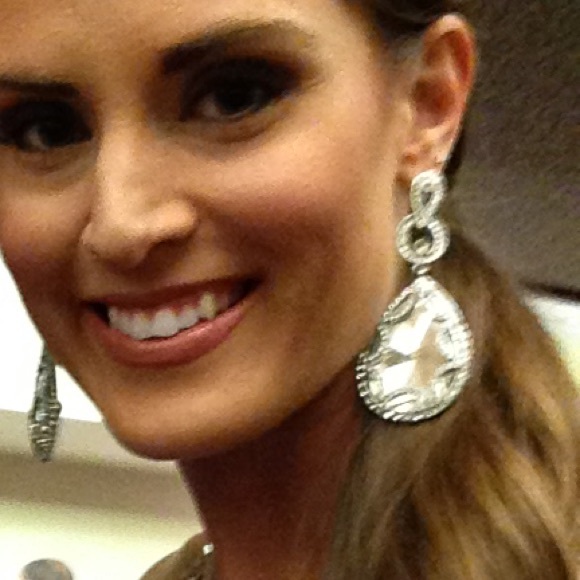 Teardrop Crystal Earrings - Picture 2 of 3